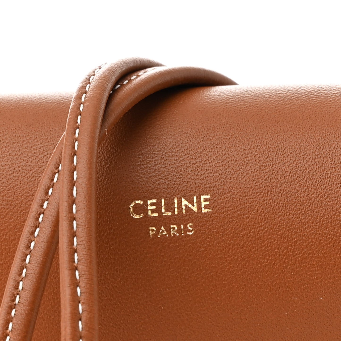 Triomphe Canvas Lambskin Phone Pouch With Flap White Tan