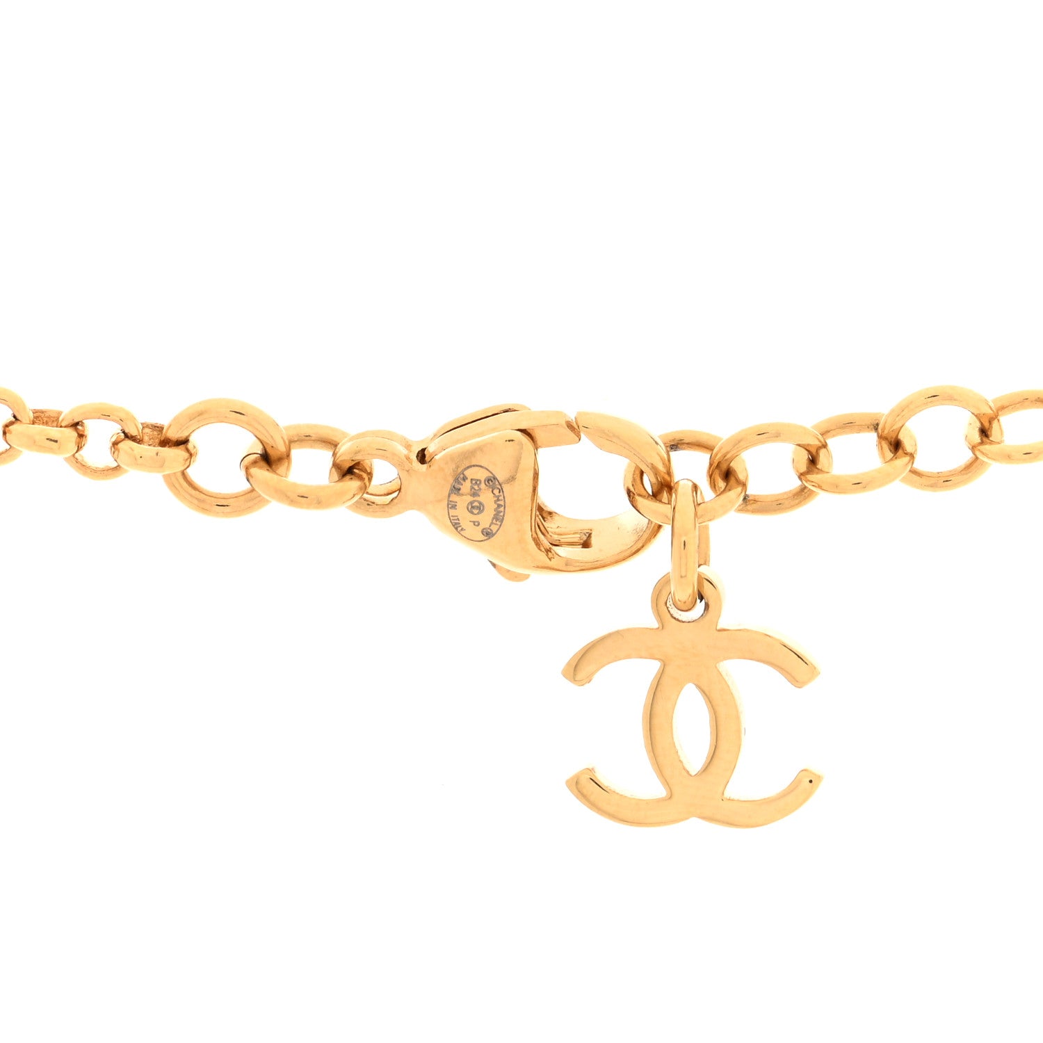 Chanel Metal Enamel CC Squares Choker Gold White Black 4 of 4