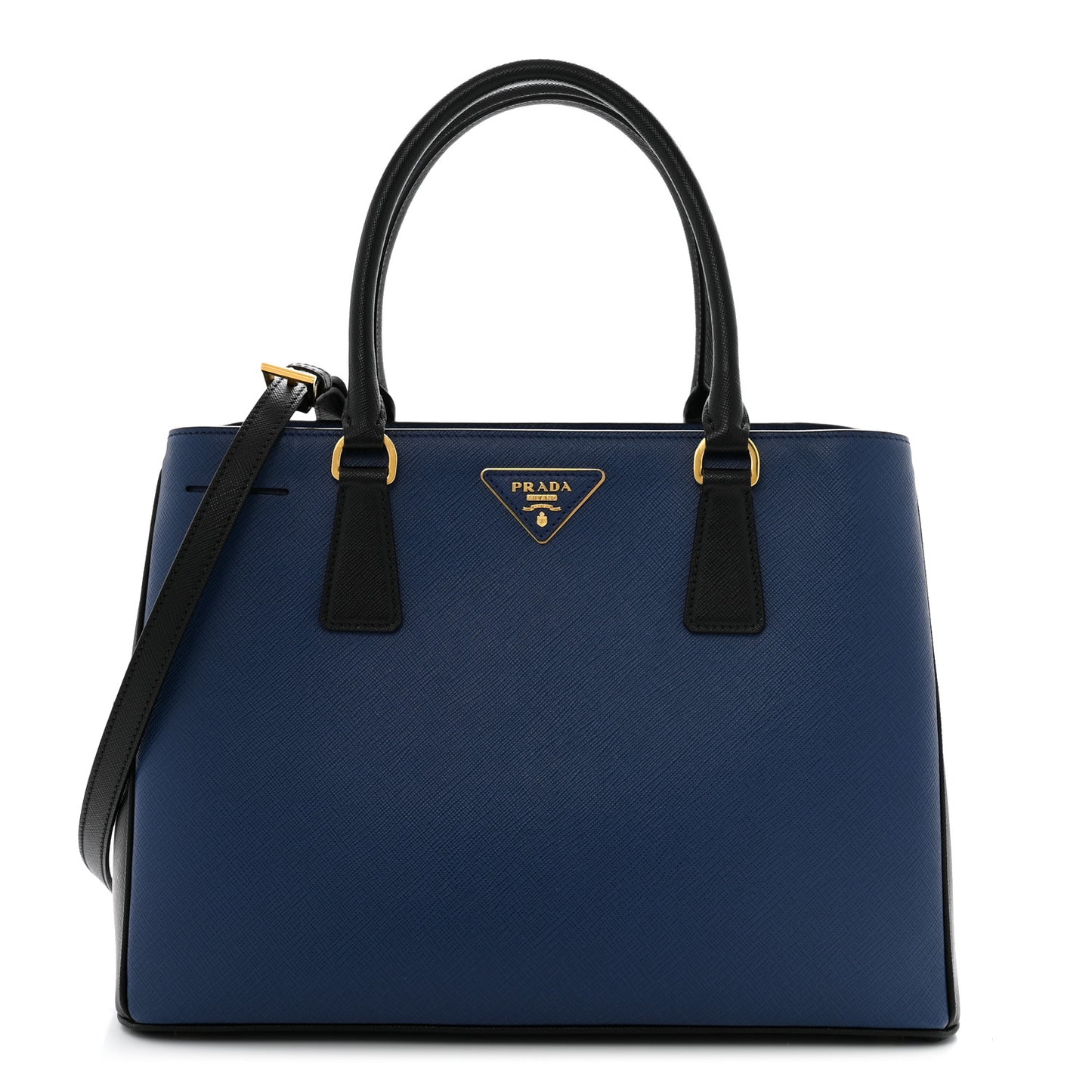 Saffiano Lux Medium Tote Bluette Black