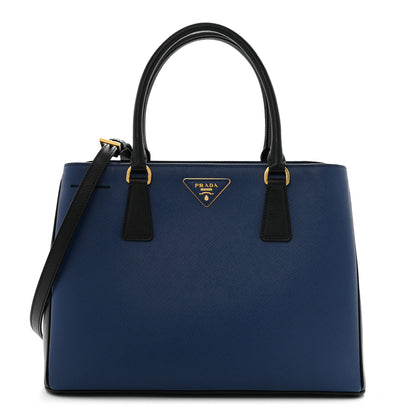 Prada Saffiano Lux Medium Tote Bluette Black 1 of 11