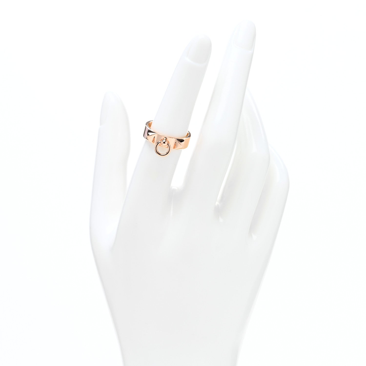 Hermes 18K Rose Gold PM Collier De Chien Ring 53 6.5 2 of 5