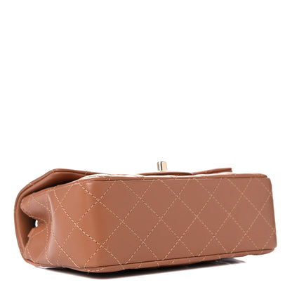 Chanel Lambskin Quilted Mini Rectangular Flap Brown 3 of 9