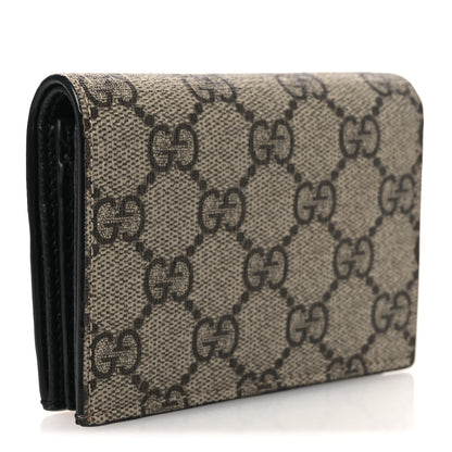 Gucci Dollar Calfskin GG Supreme Monogram GG Marmont Card Case Black Beige Ebony 3 of 8