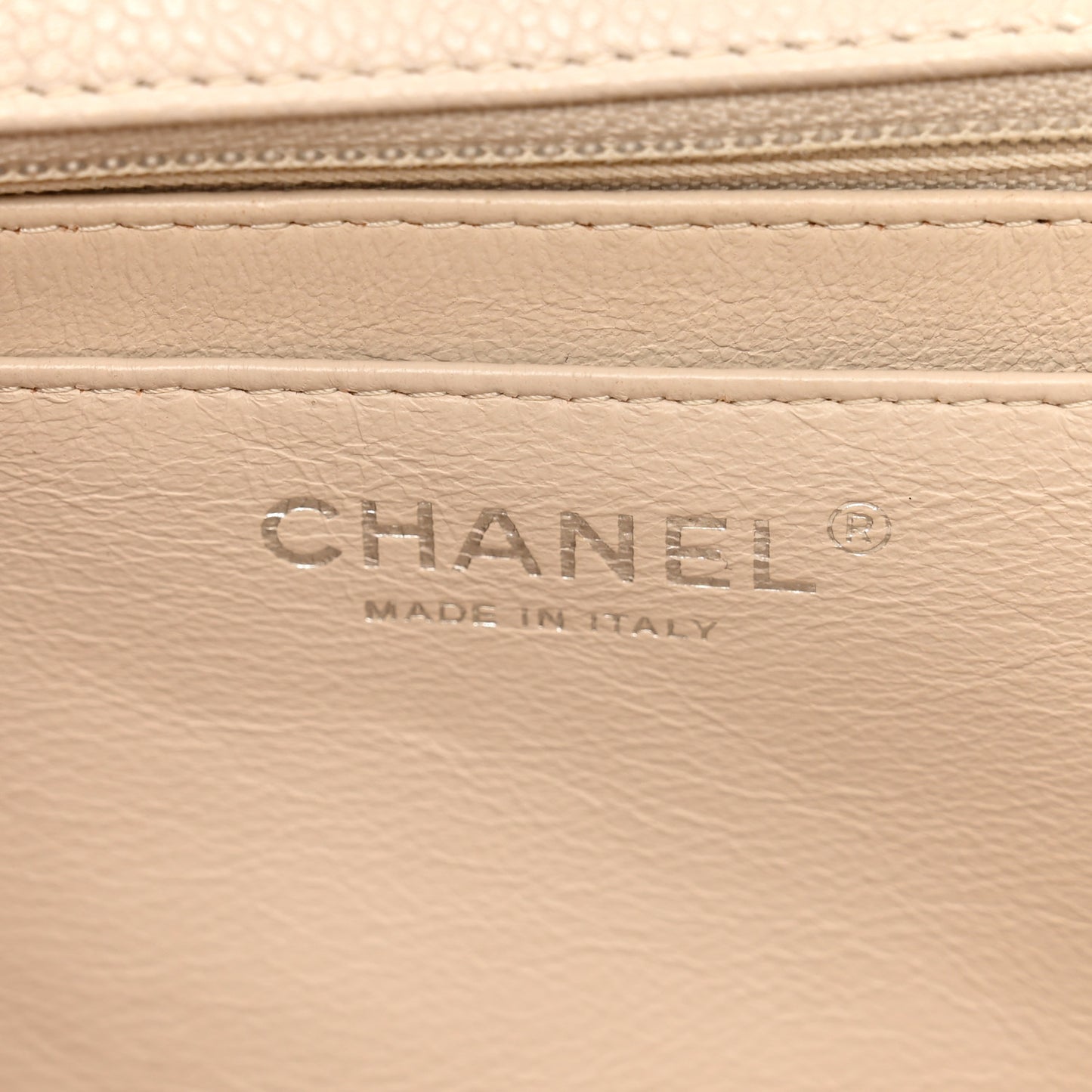 Caviar Jumbo Single Flap Light Beige