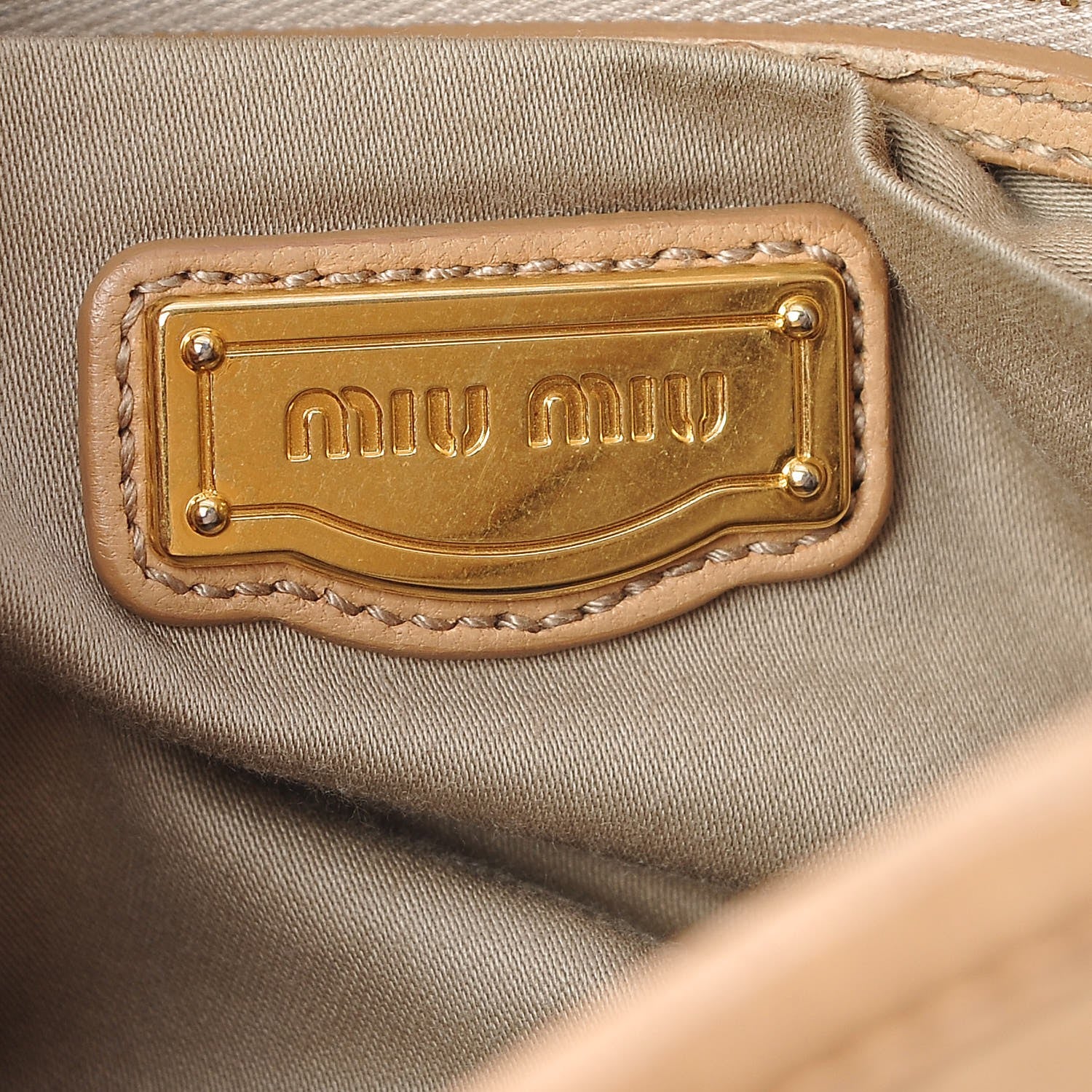 Miu Miu Nappa Matelasse Coffer Hobo Beige 7 of 16