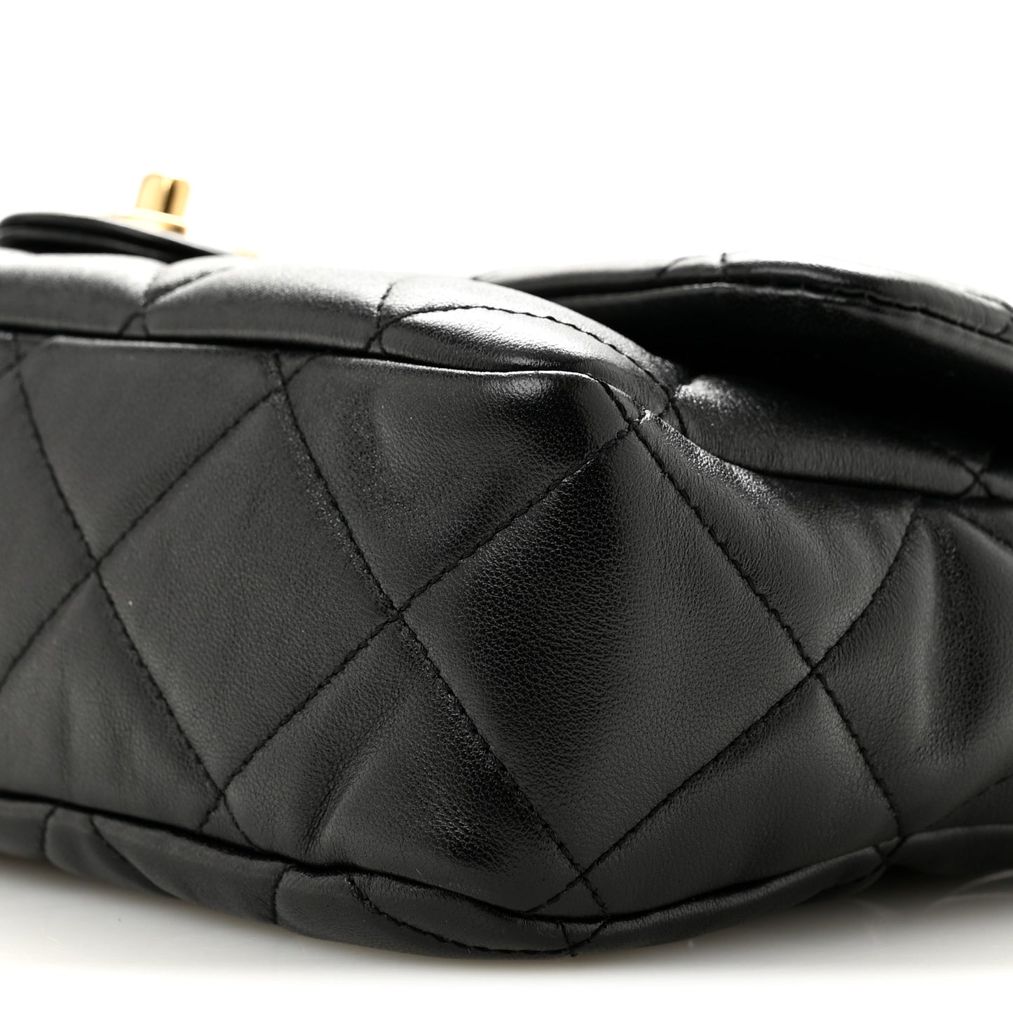 Lambskin Quilted Large CC Funky Town Flap Black