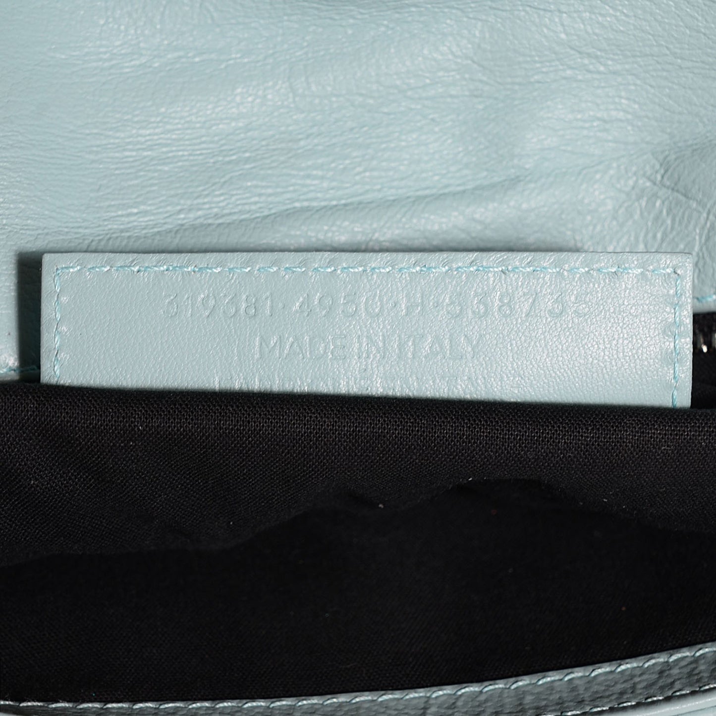 Matte Goatskin Rubber Covered Classic Hardware Envelope Clutch Bleu Layette