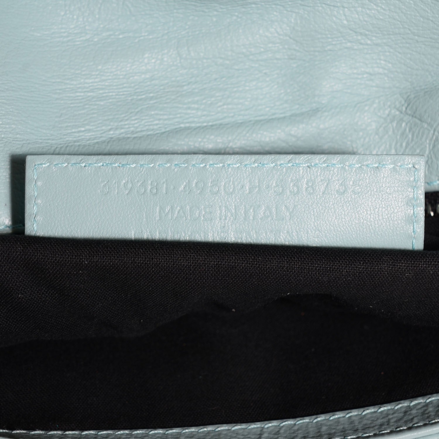 Balenciaga Matte Goatskin Rubber Covered Classic Hardware Envelope Clutch Bleu Layette 6 of 8