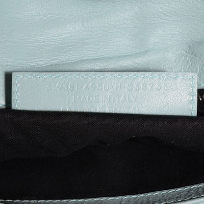 Balenciaga Matte Goatskin Rubber Covered Classic Hardware Envelope Clutch Bleu Layette 6 of 8