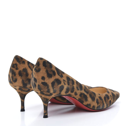 Christian Louboutin Veau Velours Kate 55 Pumps 36 Leopard 3 of 8