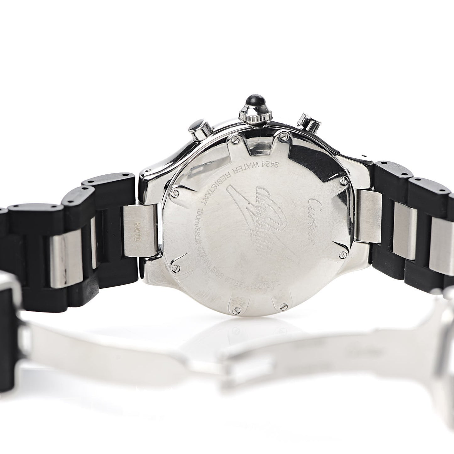 Stainless Steel Rubber 38mm Must 21 Chronoscaph Quartz Watch Black