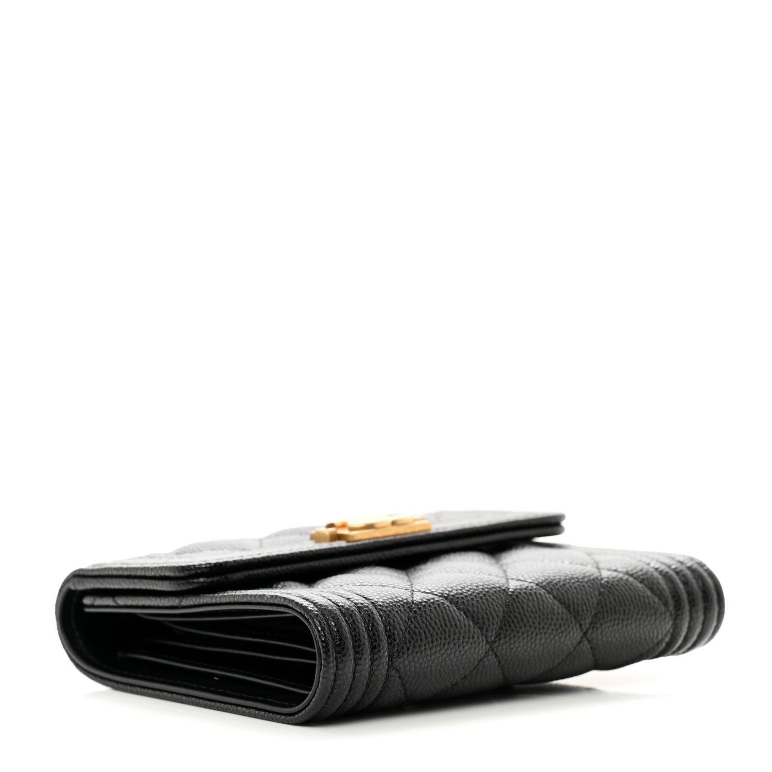 Chanel Caviar Quilted Compact Boy Wallet Black 4 of 8
