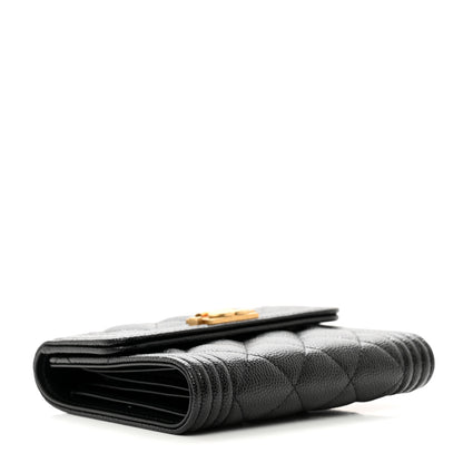 Chanel Caviar Quilted Compact Boy Wallet Black 4 of 8