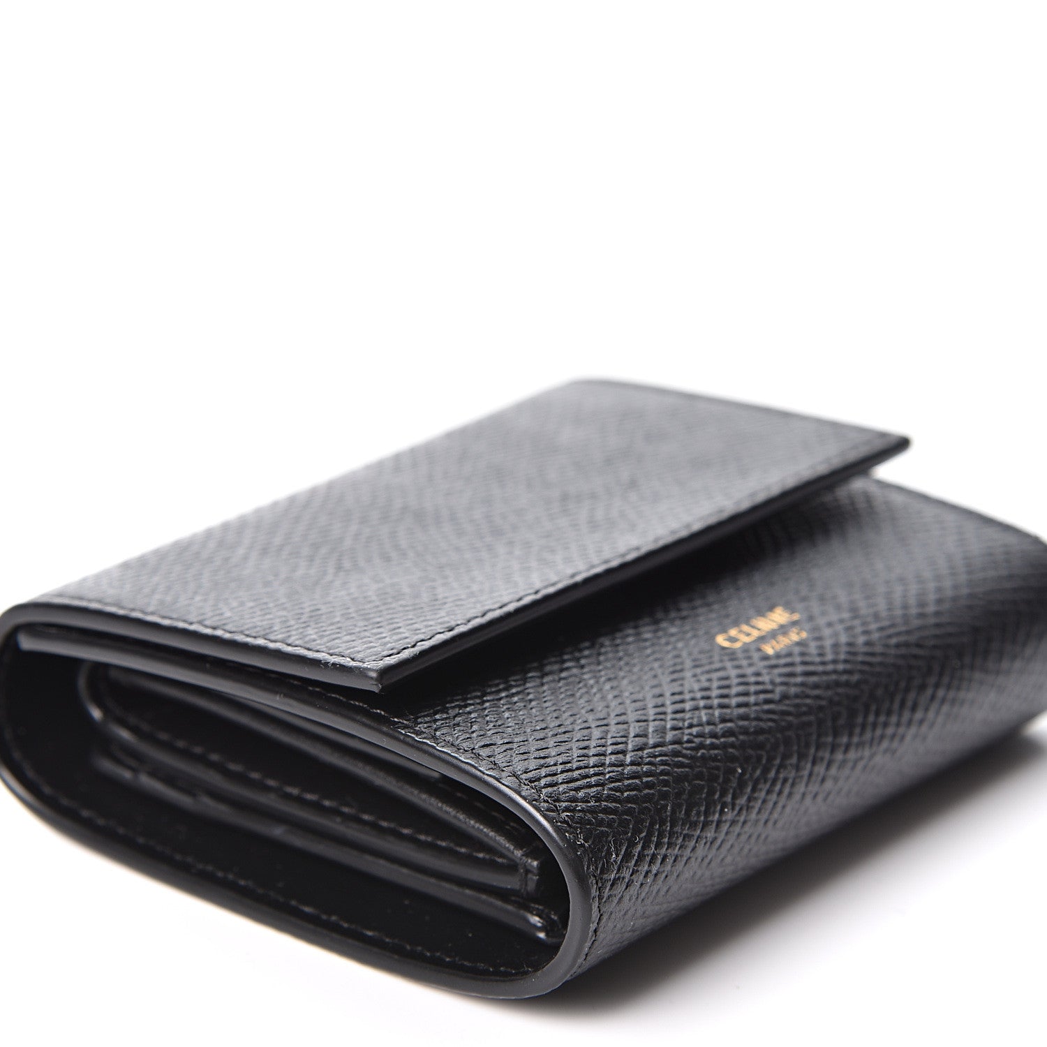 Celine Grained Calfskin Small Multifunction Folded Wallet Black 7 of 9