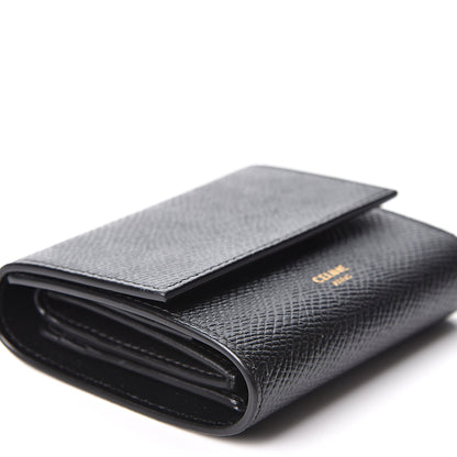 Celine Grained Calfskin Small Multifunction Folded Wallet Black 7 of 9