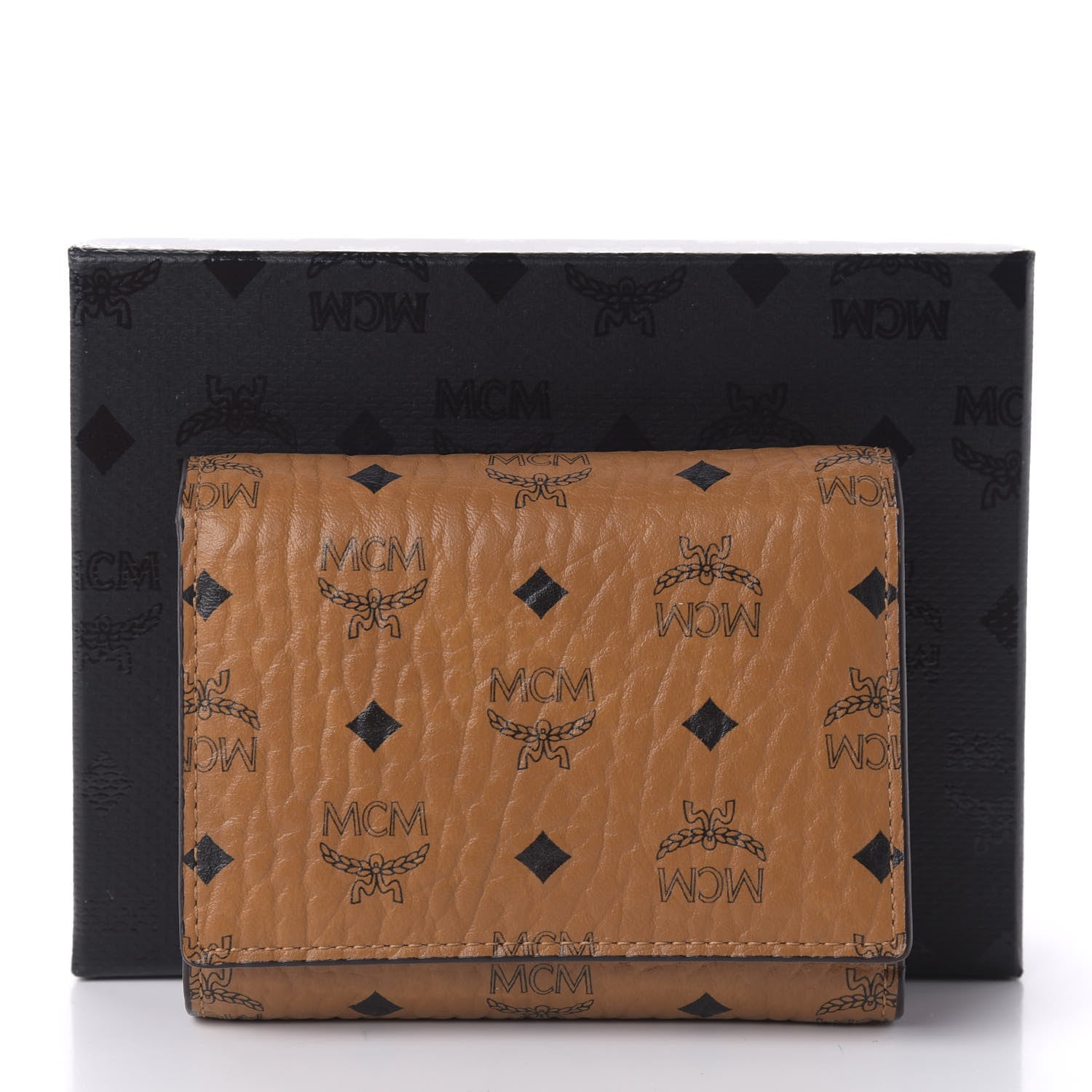 MCM Visetos Trifold Wallet Cognac 8 of 8