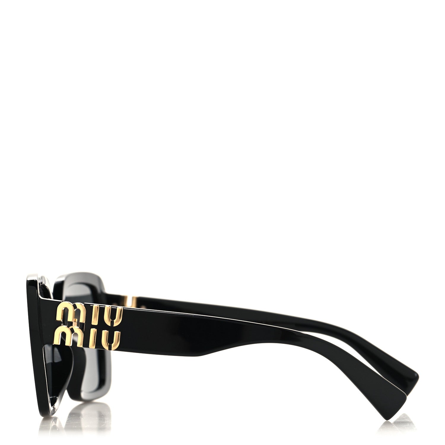 Miu Miu Acetate Rectangle Sunglasses SMU 10Y Black 3 of 7