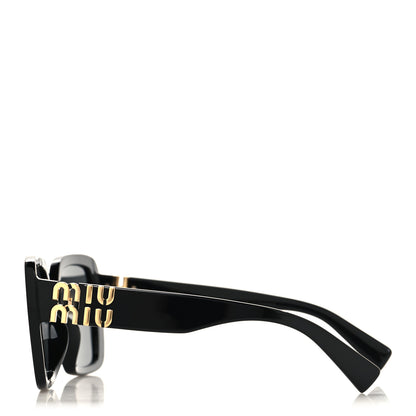 Miu Miu Acetate Rectangle Sunglasses SMU 10Y Black 3 of 7