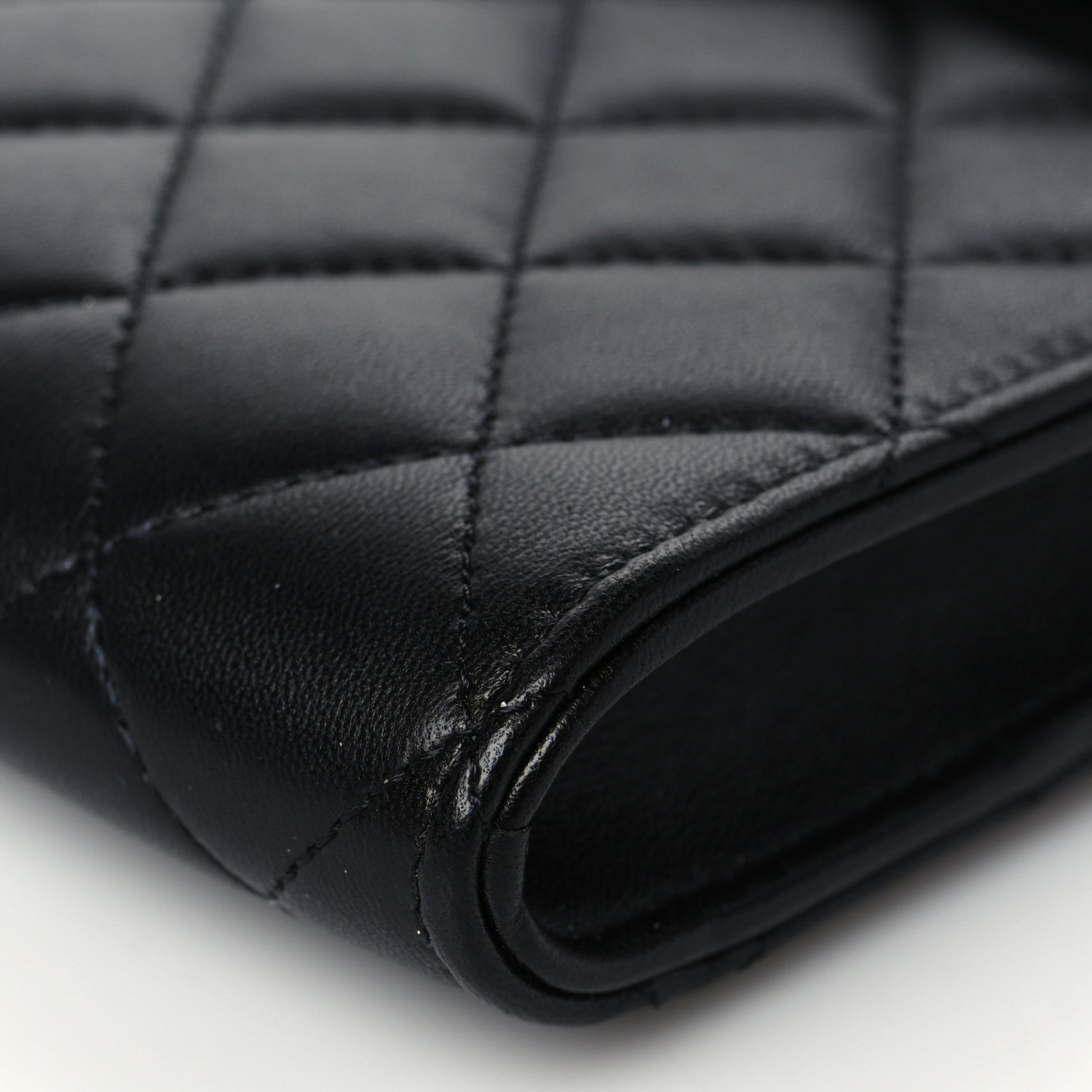 Chanel Lambskin Quilted Pearl Phone Holder With Chain Black 11 of 11