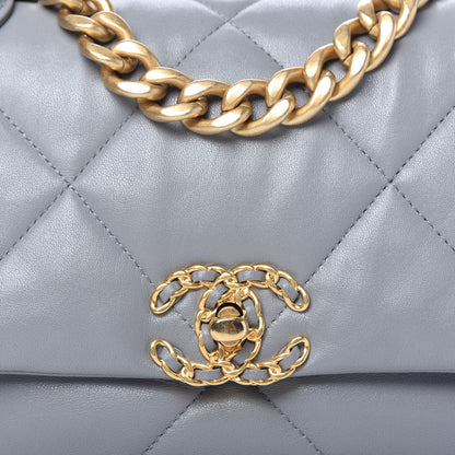 Chanel Lambskin Quilted Medium Chanel 19 Flap Grey 10 of 10