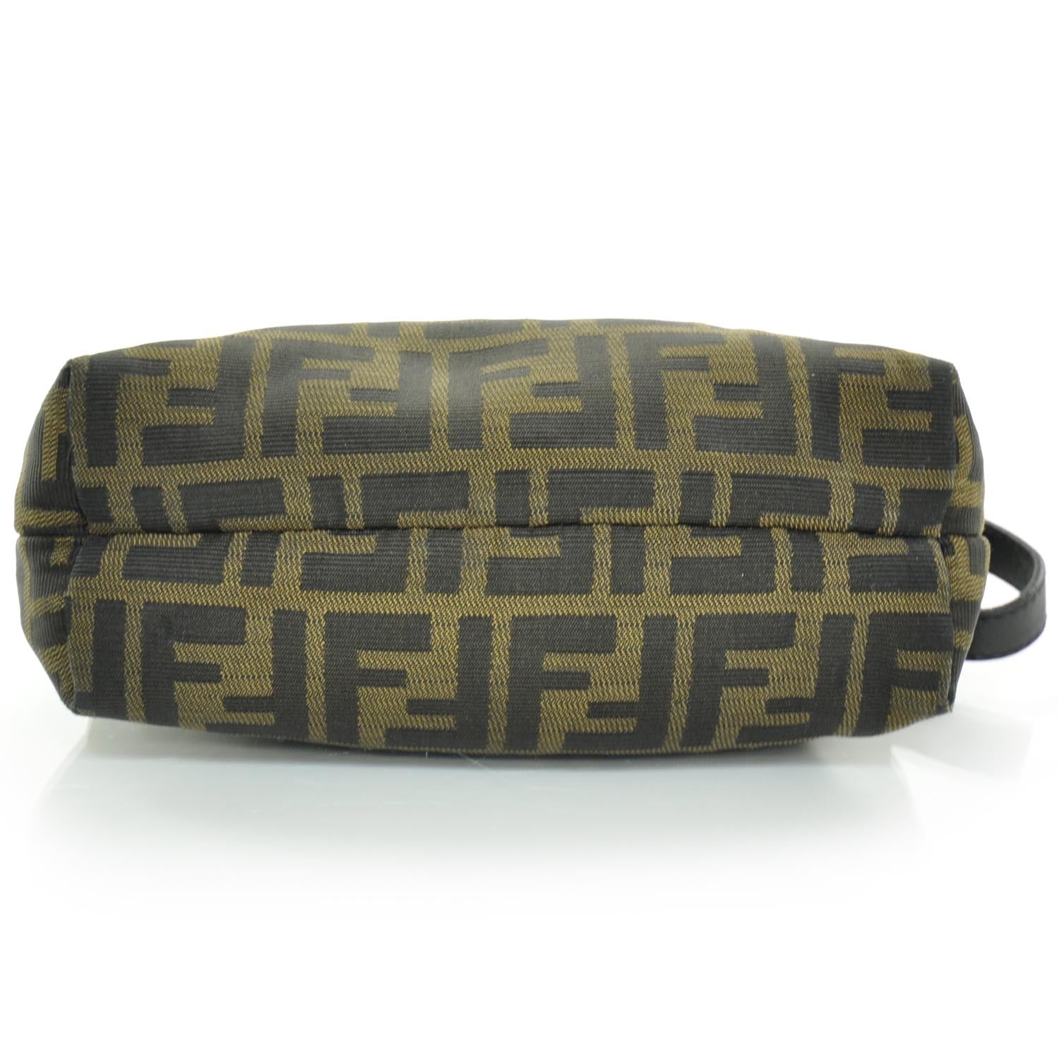 Fendi Zucca Cuoio Lucido Small Hobo Tobacco Moro 5 of 10