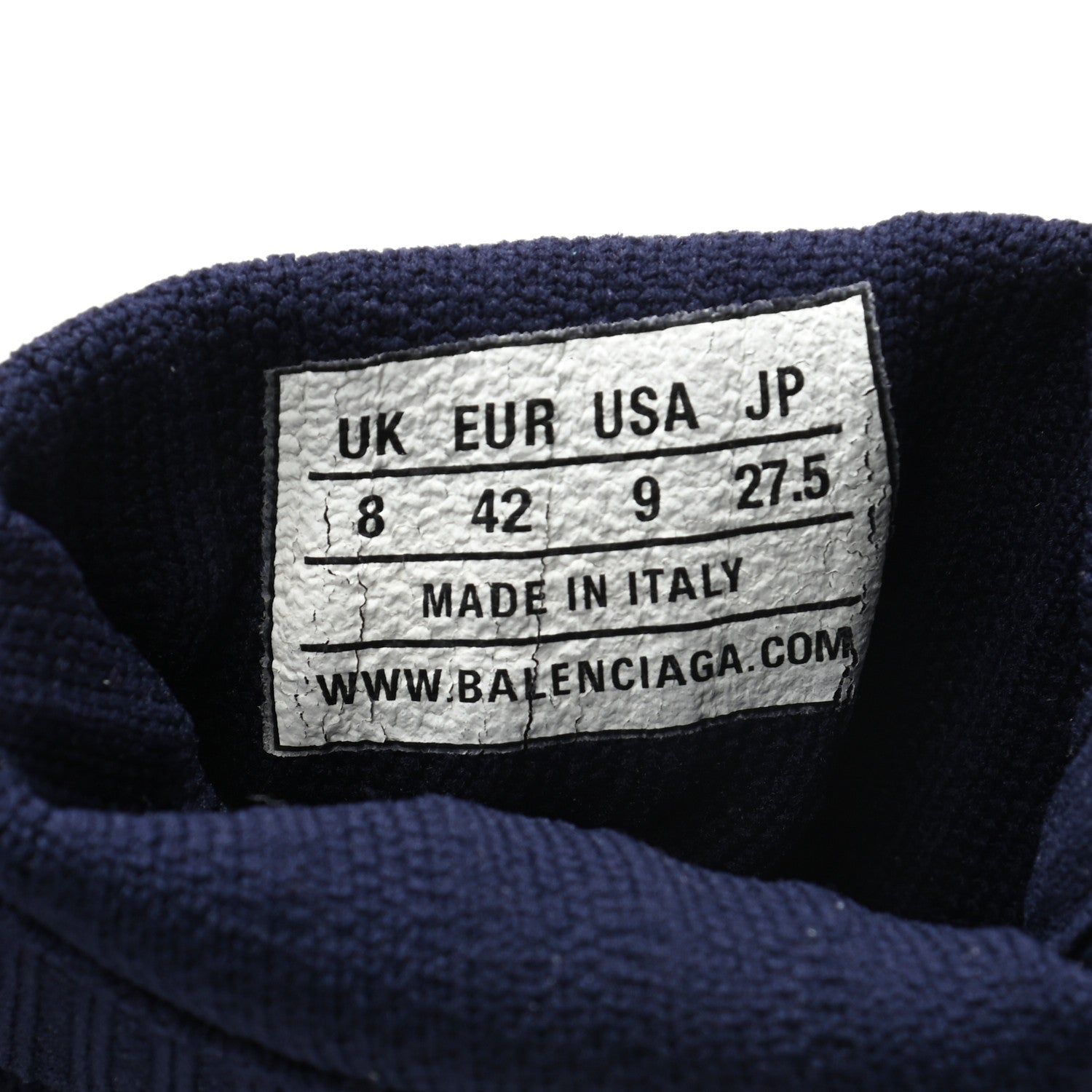 Balenciaga Ribbed Effect Knit Mens Speed Sneakers 42 Bleu Marine 7 of 8