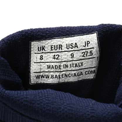 Balenciaga Ribbed Effect Knit Mens Speed Sneakers 42 Bleu Marine 7 of 8