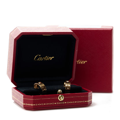 Cartier 18K Pink Gold 2 Diamond 5.5mm LOVE French Clip Hoop Earrings 6 of 6