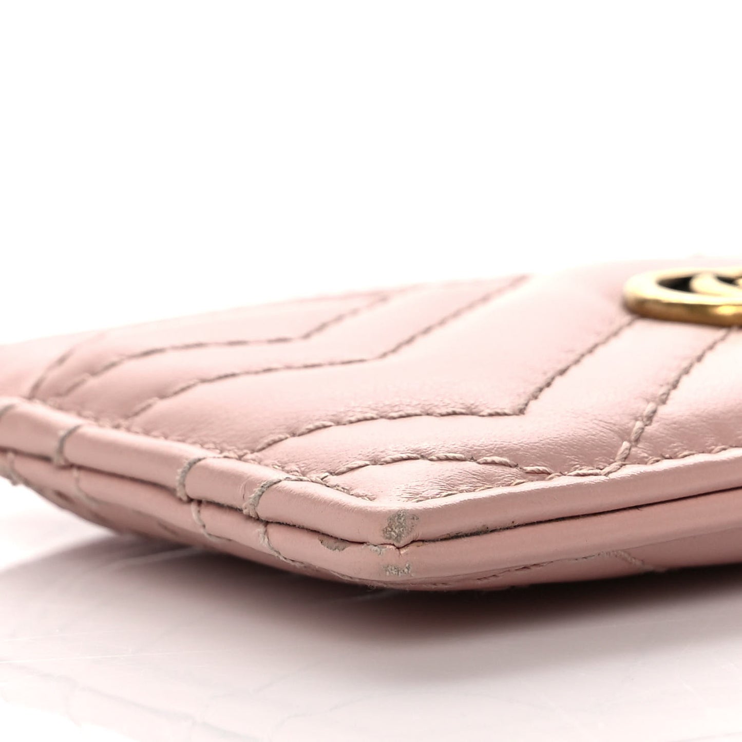Calfskin Matelasse GG Marmont Card Holder Perfect Pink