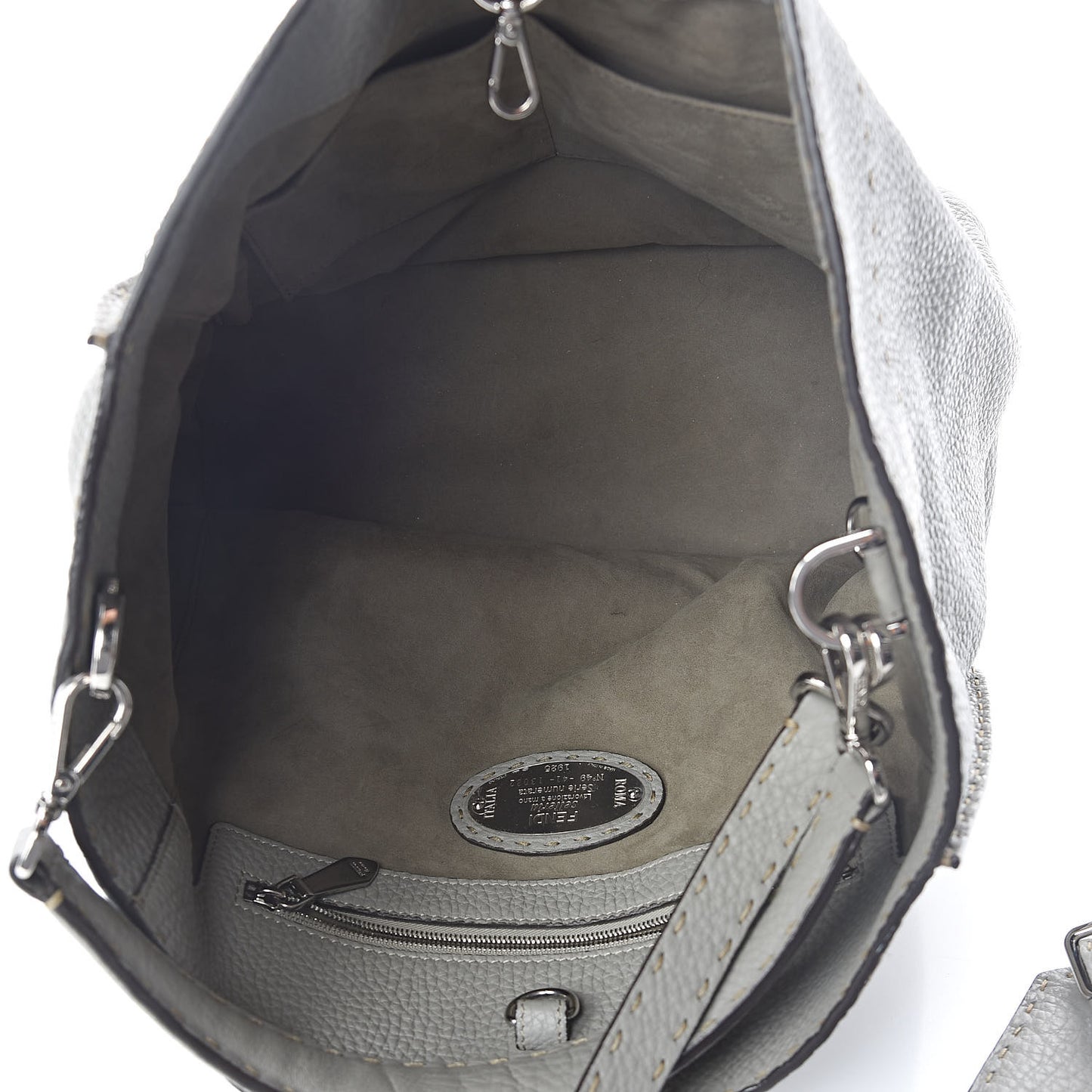 Cuoio Romano Selleria Large Anna Bucket Bag Grigio