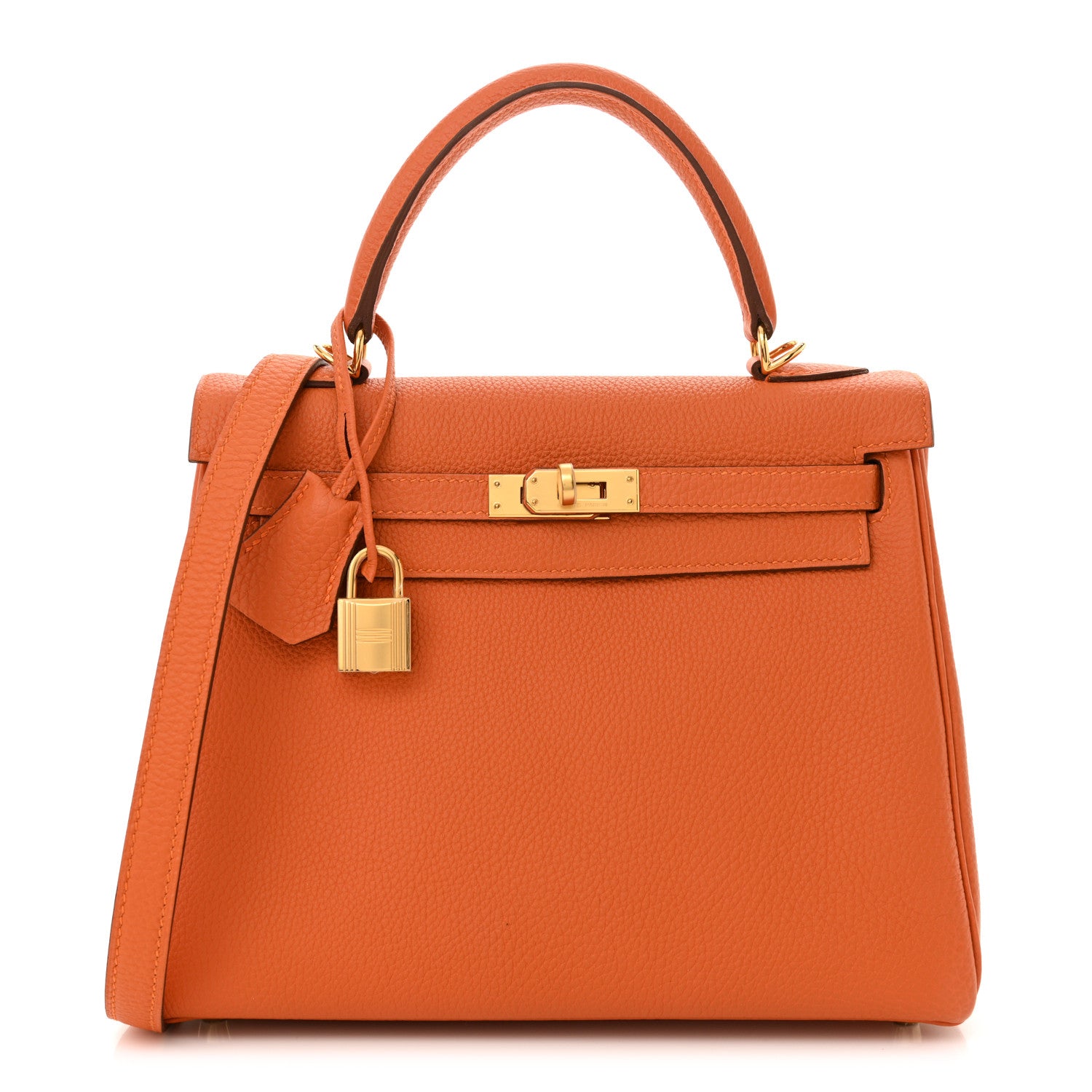 Hermes Togo Kelly Retourne 25 Orange 1 of 12