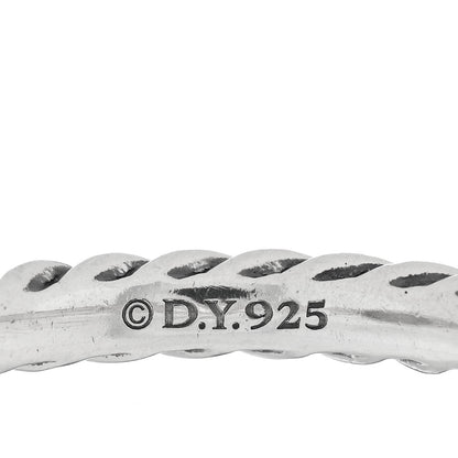 David Yurman Sterling Silver Diamond Pave Cable Classics Oval Ring 52 6 4 of 4