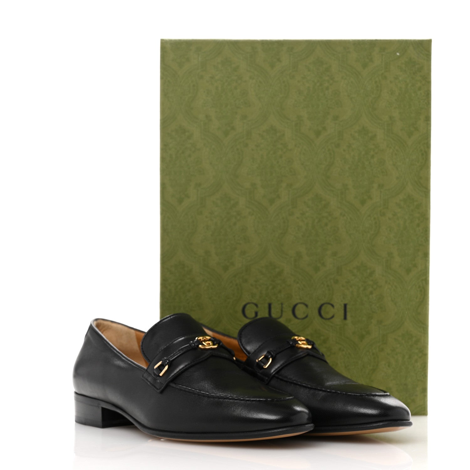 Gucci Calfskin Womens Interlocking G Horsebit Loafers 37 Black 11 of 11