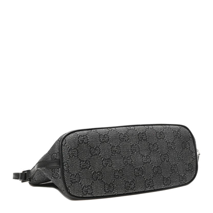 Gucci Denim Monogram Boat Pochette Black 4 of 10