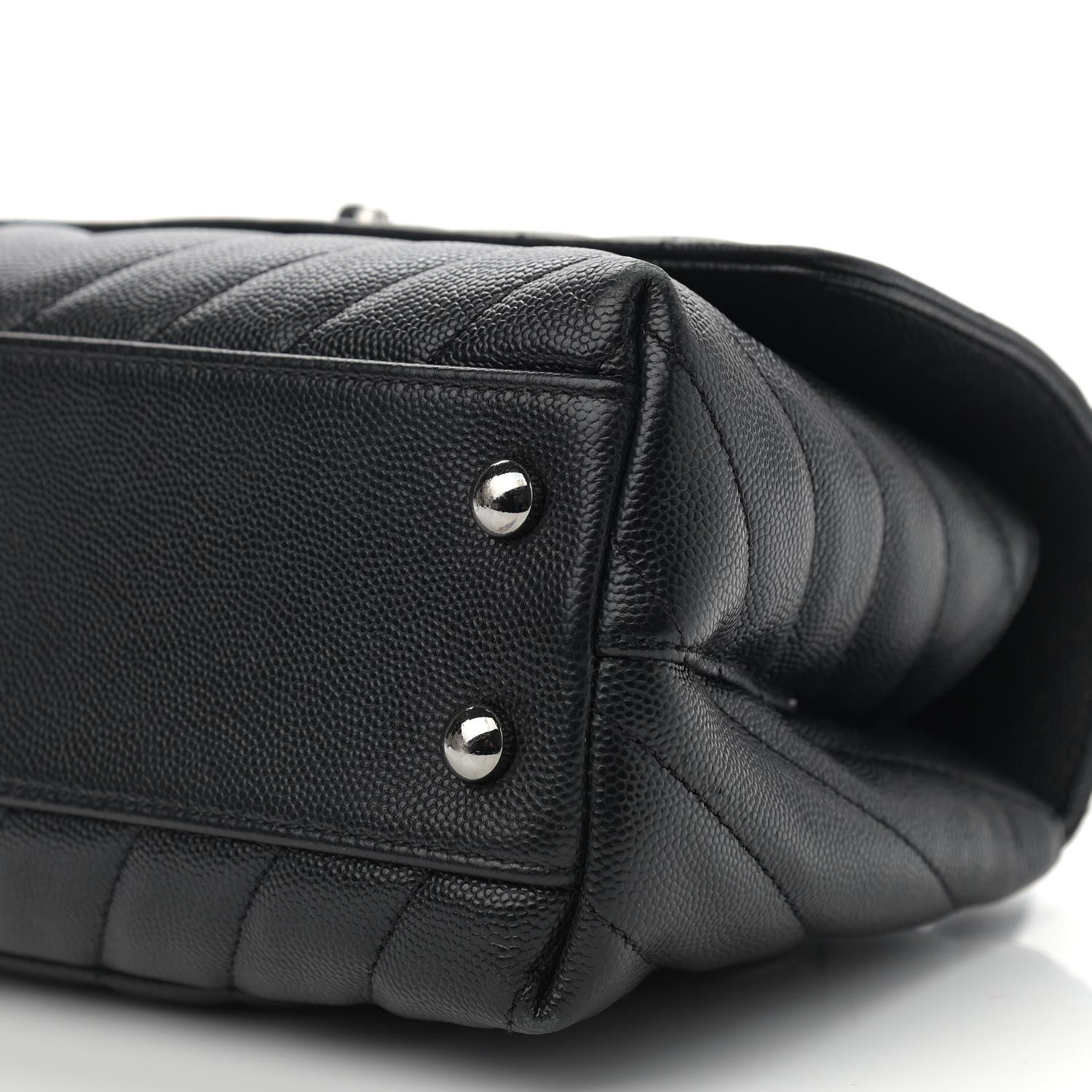 Chanel Caviar Chevron Quilted Mini Coco Handle Flap Black 10 of 12