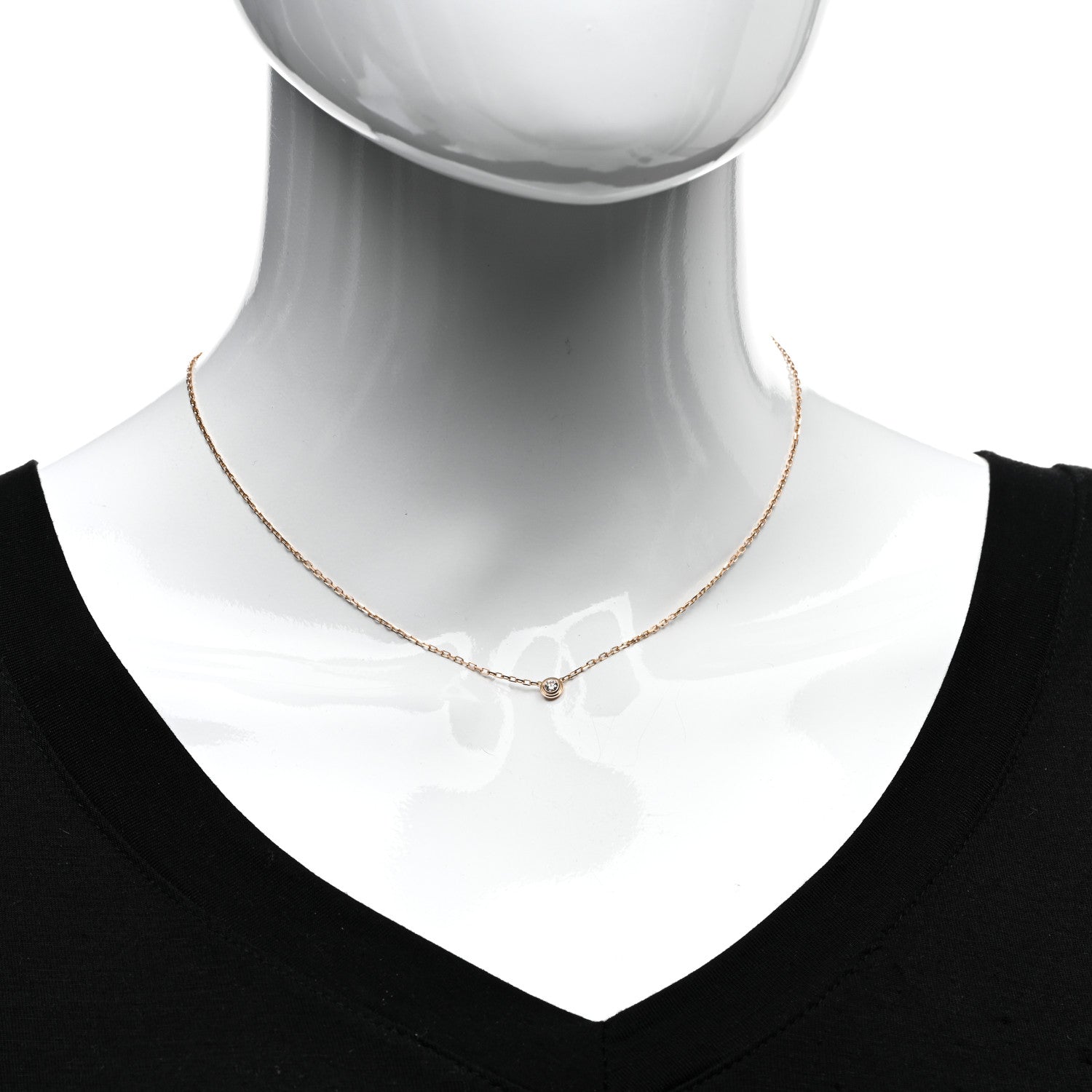 Cartier 18K Pink Gold Diamond SM D'Amour Pendant Necklace 2 of 5