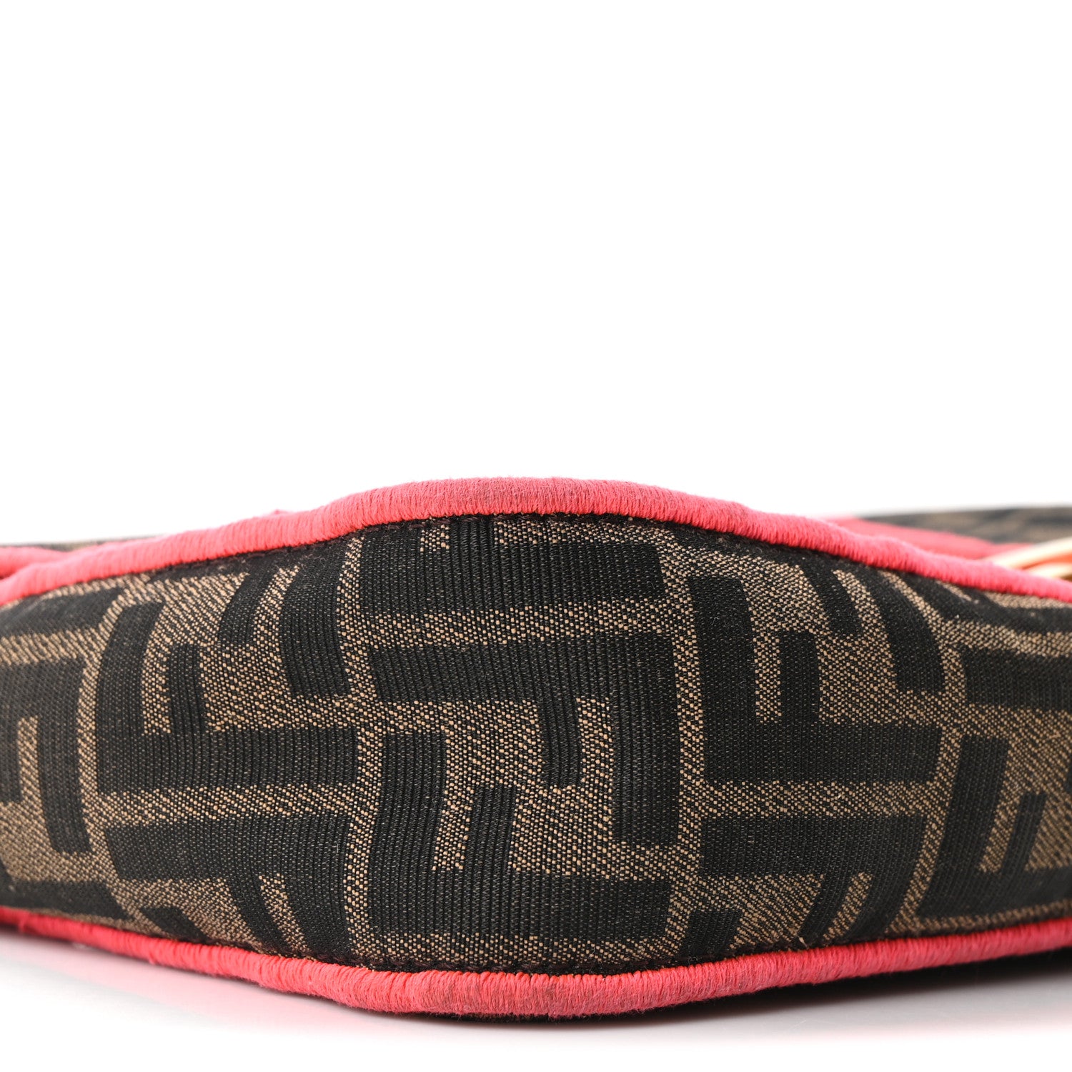 Fendi Fabric Jacquard FF 1974 Large Baguette Tobacco Moro Fuxia Fluo 9 of 10