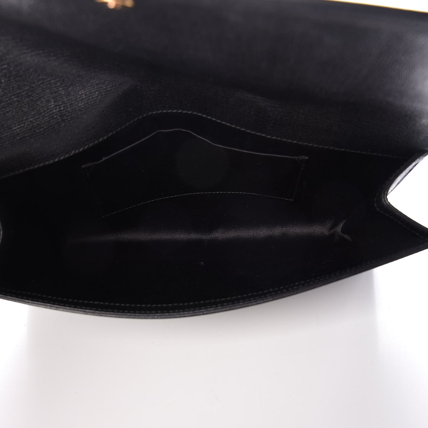 Textured Calfskin Classic Y Ligne Clutch Black