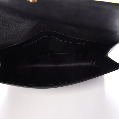 Saint Laurent Textured Calfskin Classic Y Ligne Clutch Black 5 of 10