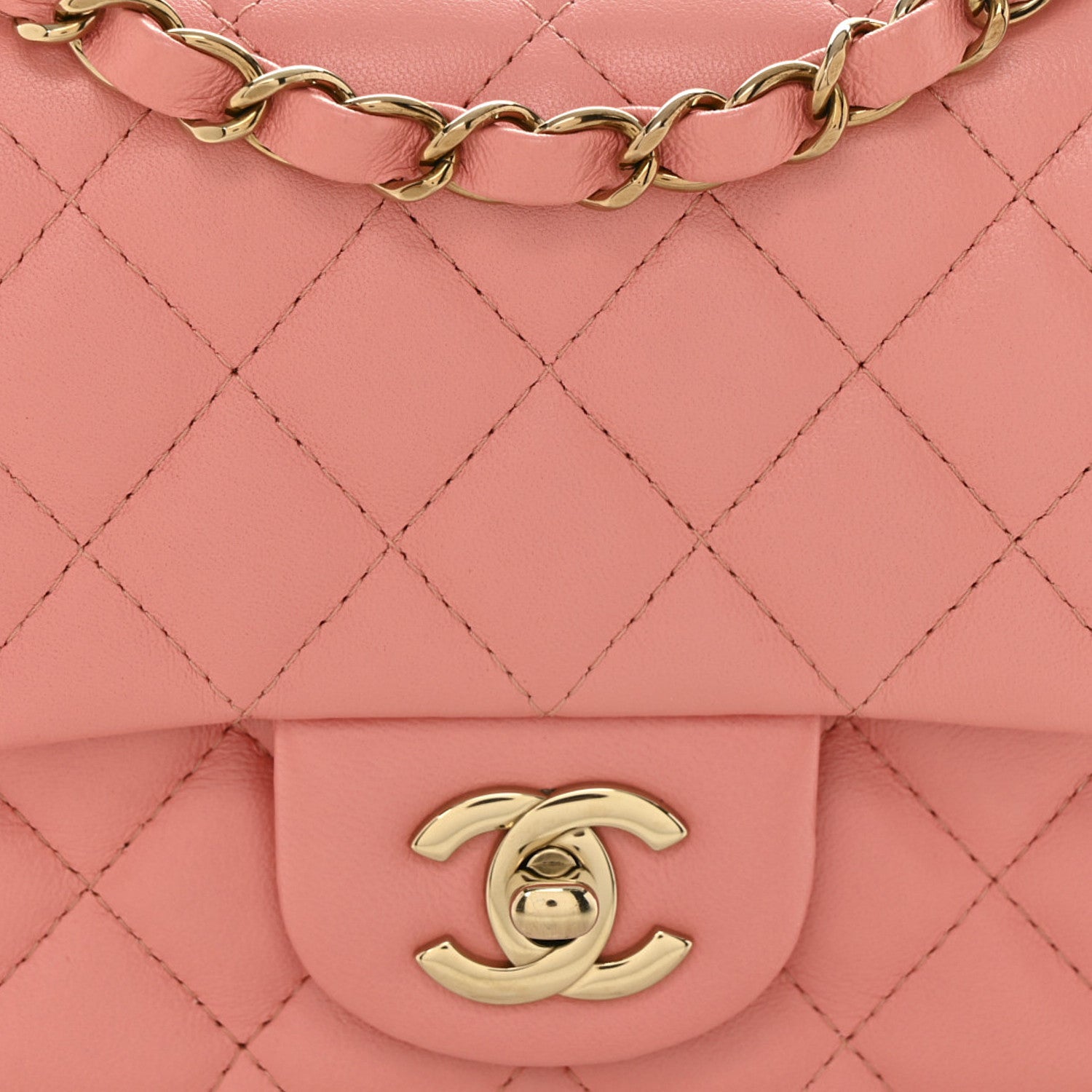 Chanel Lambskin Quilted Mini Square Flap Pink 8 of 10