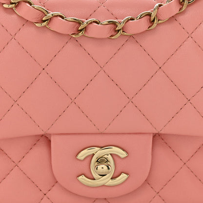 Chanel Lambskin Quilted Mini Square Flap Pink 8 of 10