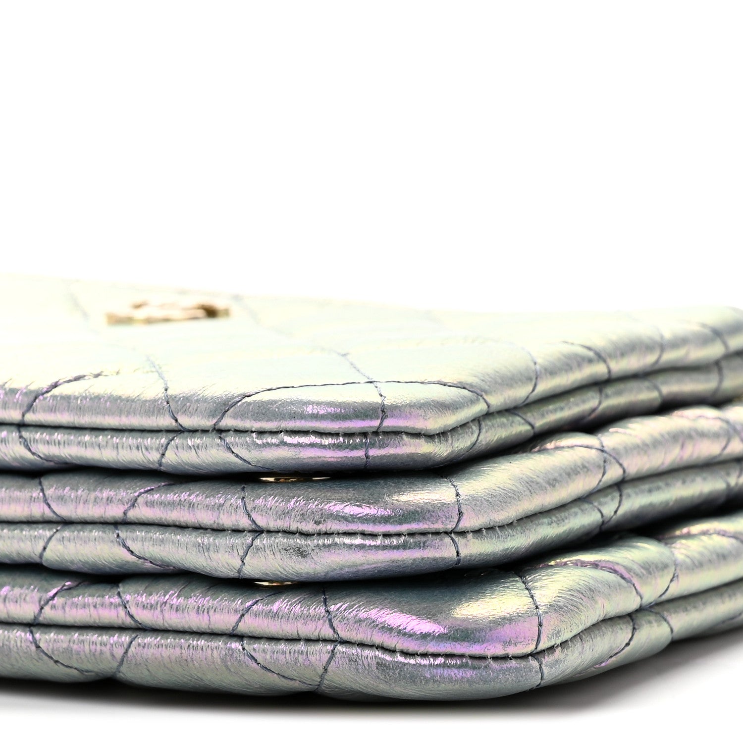 Chanel Iridescent Crumpled Calfskin Trio Cosmetic Case Purple 12 of 13