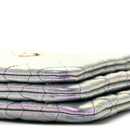 Chanel Iridescent Crumpled Calfskin Trio Cosmetic Case Purple 12 of 13