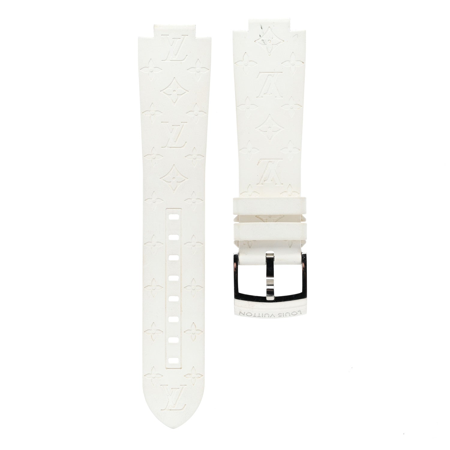 Louis Vuitton Rubber Monogram Tambour Watch Strap White 1 of 4