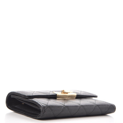 Chanel Caviar Quilted Small Golden Class Flap Wallet Black 4 of 8