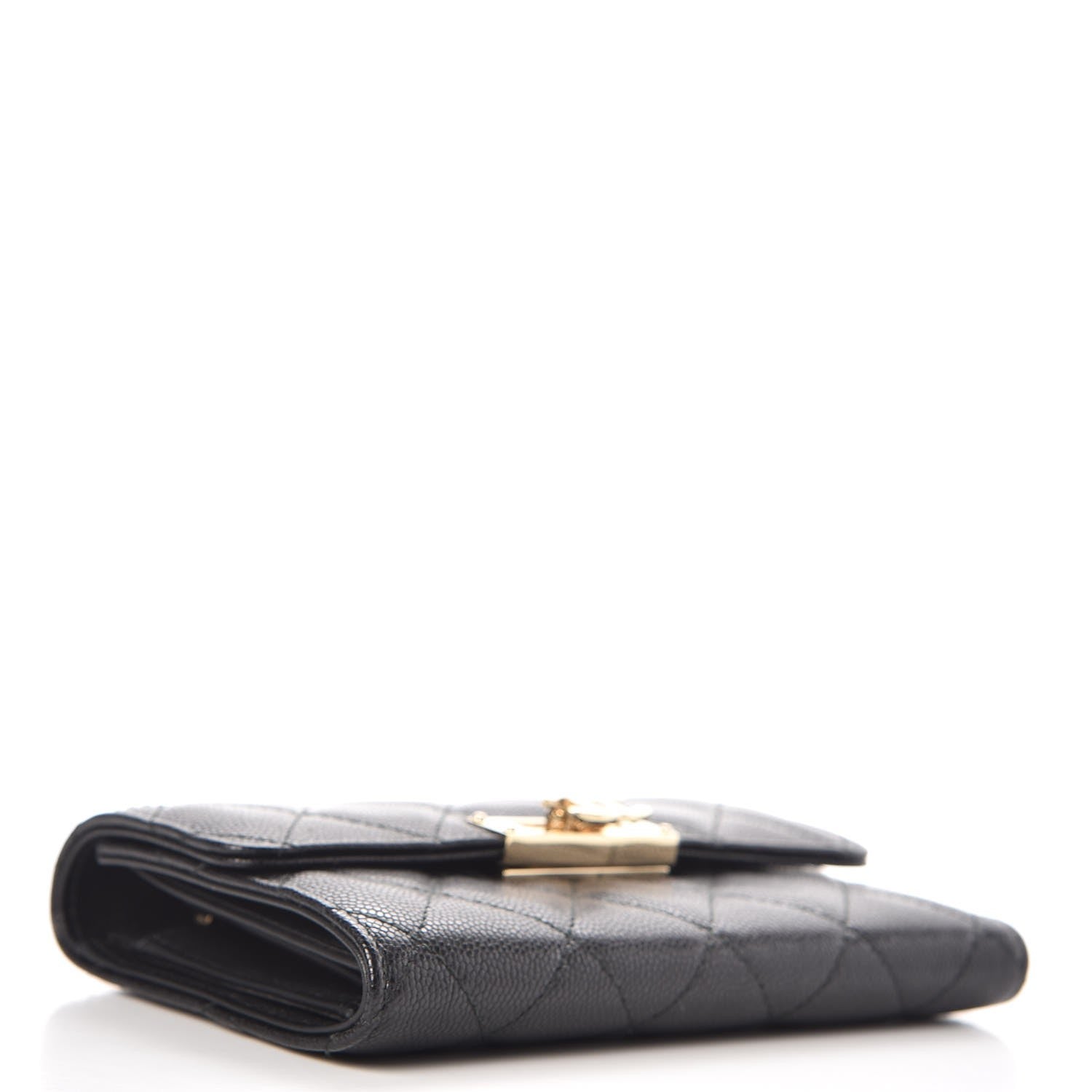 Chanel Caviar Quilted Small Golden Class Flap Wallet Black 4 of 8