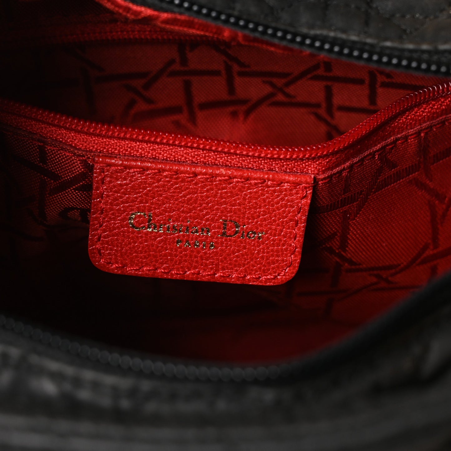 Nylon Cannage Medium Lady Dior Black