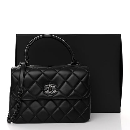 Chanel Lambskin Quilted Small Trendy CC Dual Handle Flap Bag So Black 11 of 11