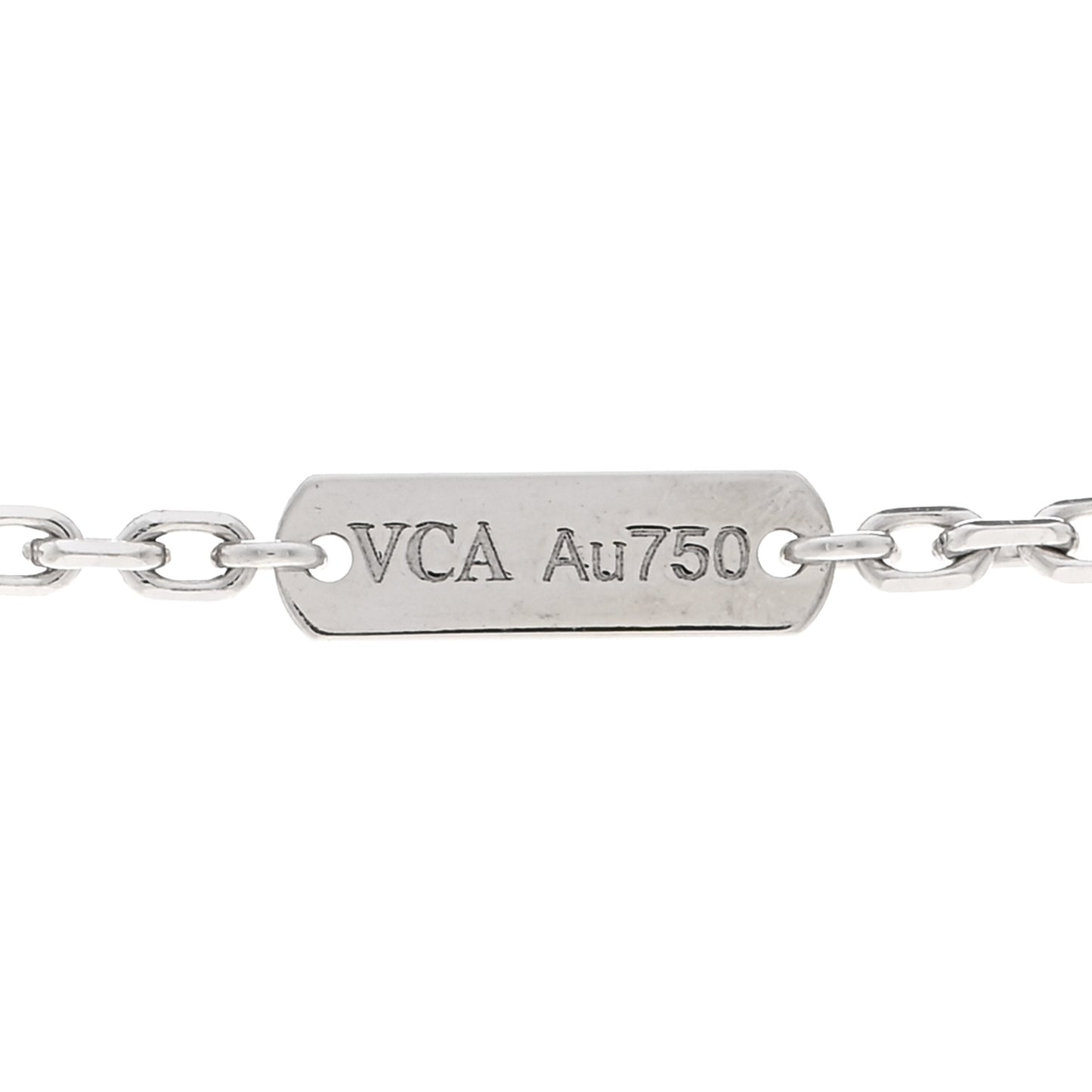 18K White Gold Mother of Pearl Magic Alhambra Pendant Necklace