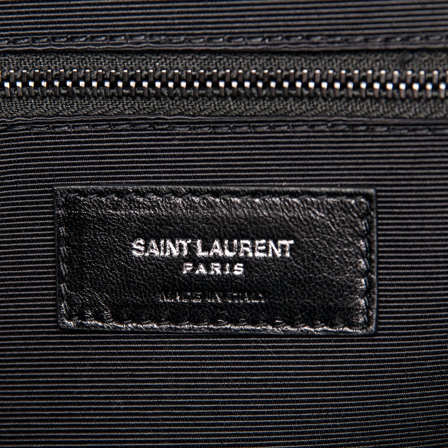 Grain De Poudre Textured Mixed Matelasse Large Triquilt Monogram Satchel Black